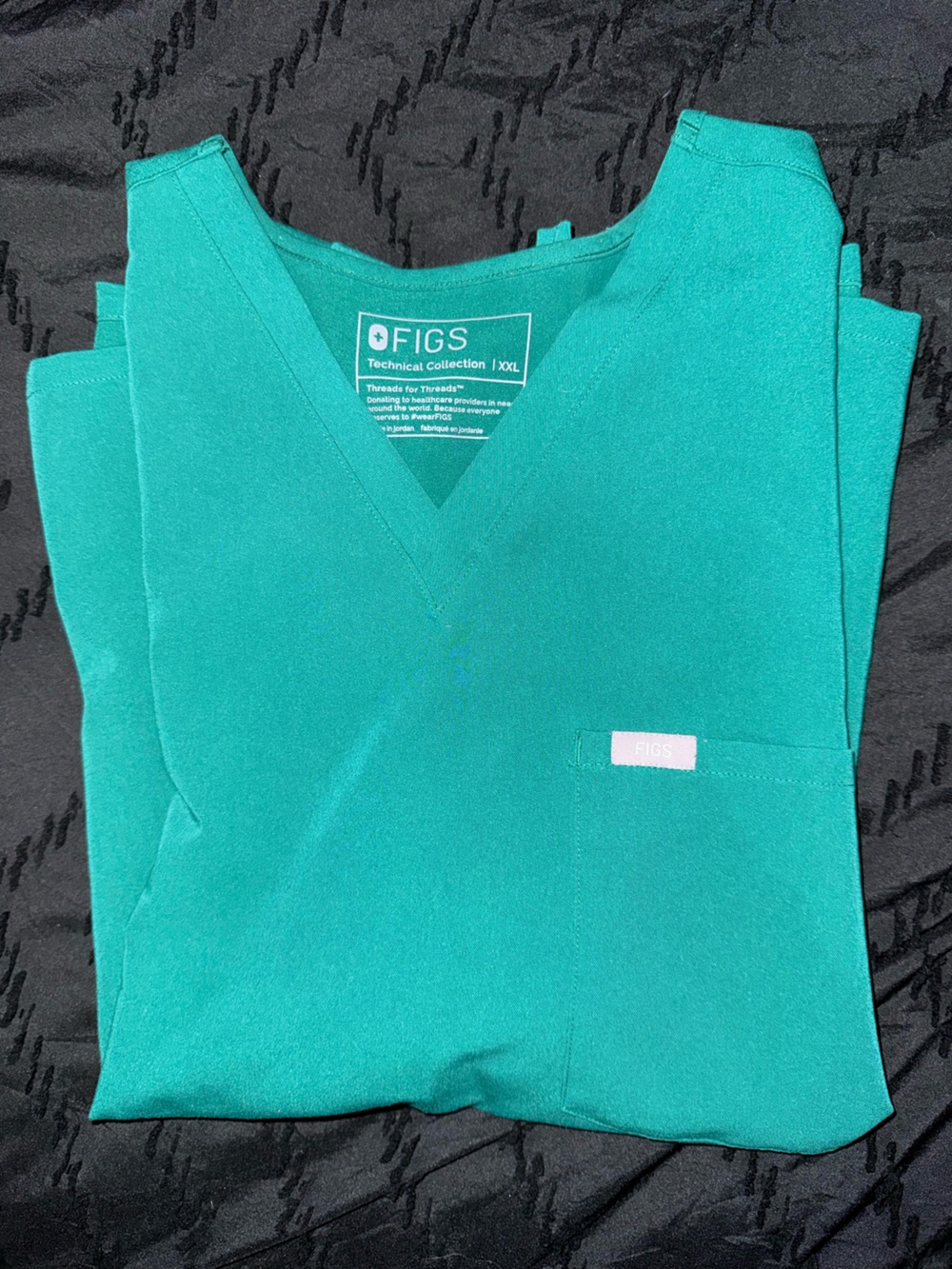 Figs hunter green top